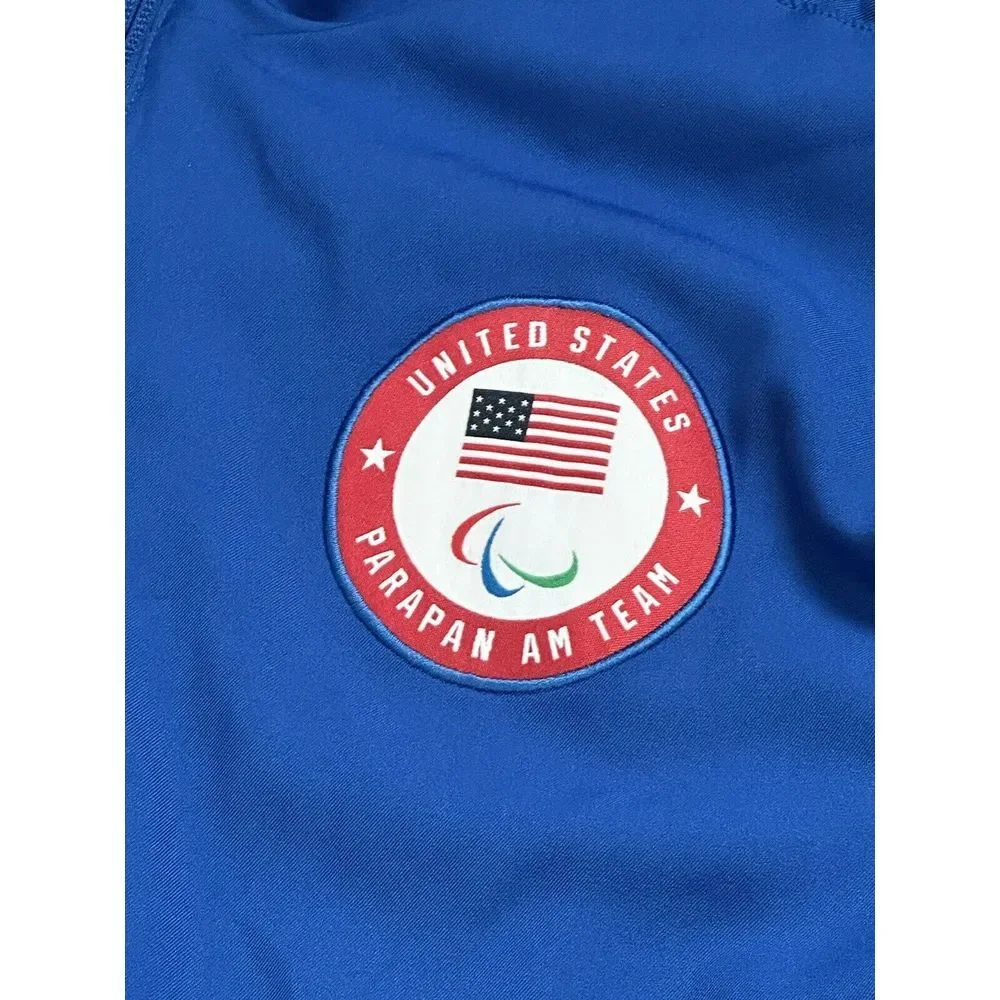 Nike United States Team USA Parapan AM Warm Up Polyester Blue Drifit Jacket Sz L